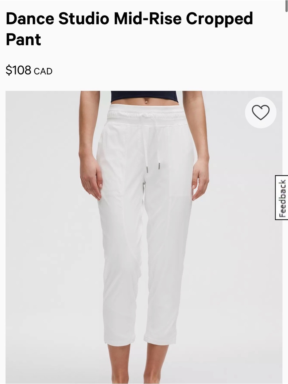 Lululemon Dance Studio Mid-Rise Cropped Pant — Gray